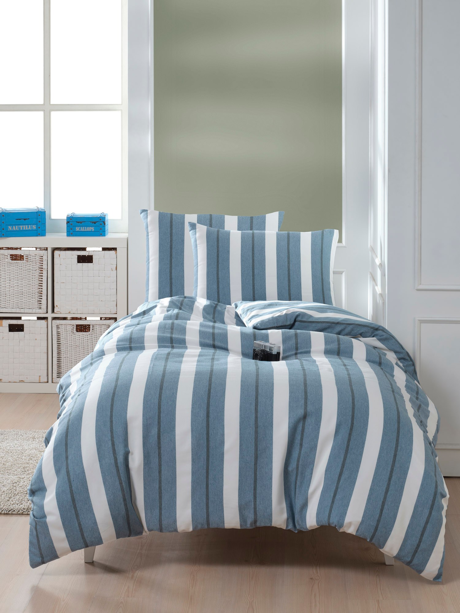 162ELR451420-201.jpg Helsinki - Petrol – Сет јорганска навлака и навлака за перница 140*200 - Image 1