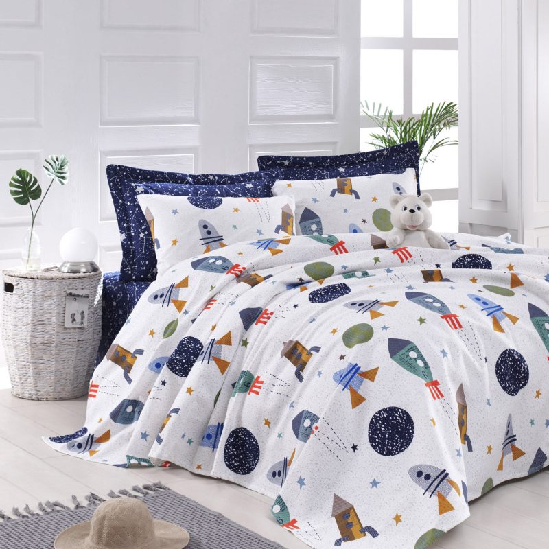 Spacex - Dark Blue – Комплет единечни пике и навлака за перница