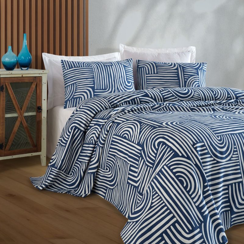 Line Art - Blue – Пике прекривач