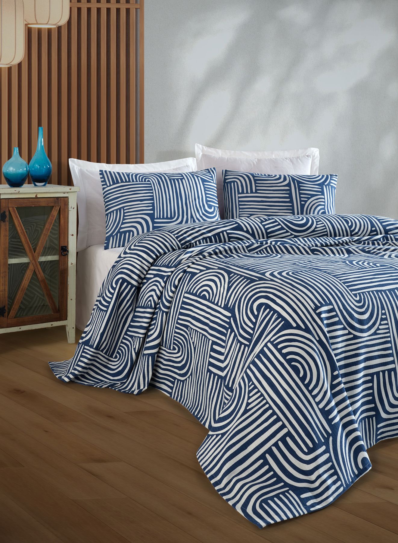 162ELR641720-201.jpg Line Art - Blue – Пике прекривач - Image 1