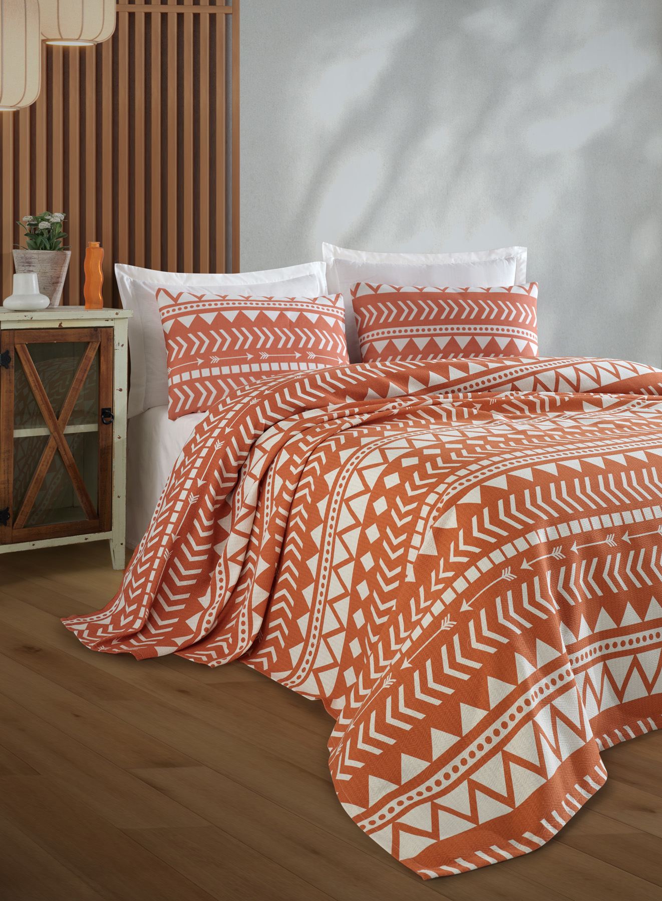 162ELR652520-201.jpg Artec - Orange – Комплет единечни пике и навлаки за перница - Image 1