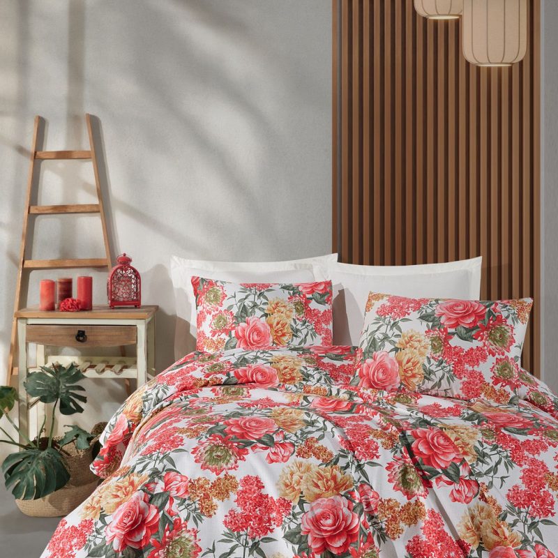 Lotus - Red – Комплет единечни пике и навлаки за перница