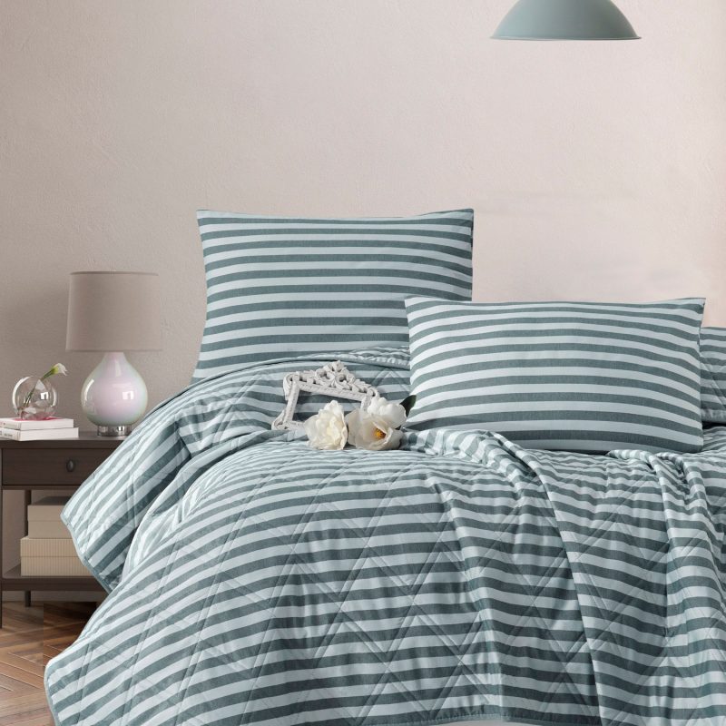 Water Yollu Saten - Green – Дупли прекривач