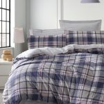 Ekose - Dark Blue – Единечна постелнина