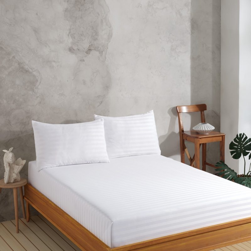 Water Yollu Saten - White – Единечен сет од долен чарпав и навлака за перница