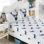 Geyik - Dark Blue – Сет од единечен чаршав со наплака за перница