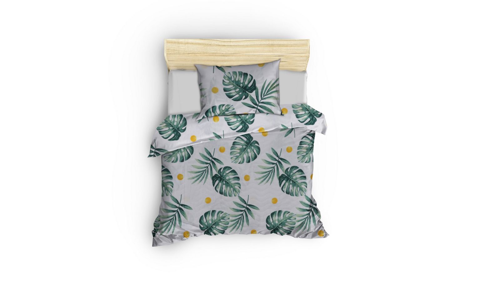 Kapitone Monstera - Green – Сет единечен пике прекривач - Image 2