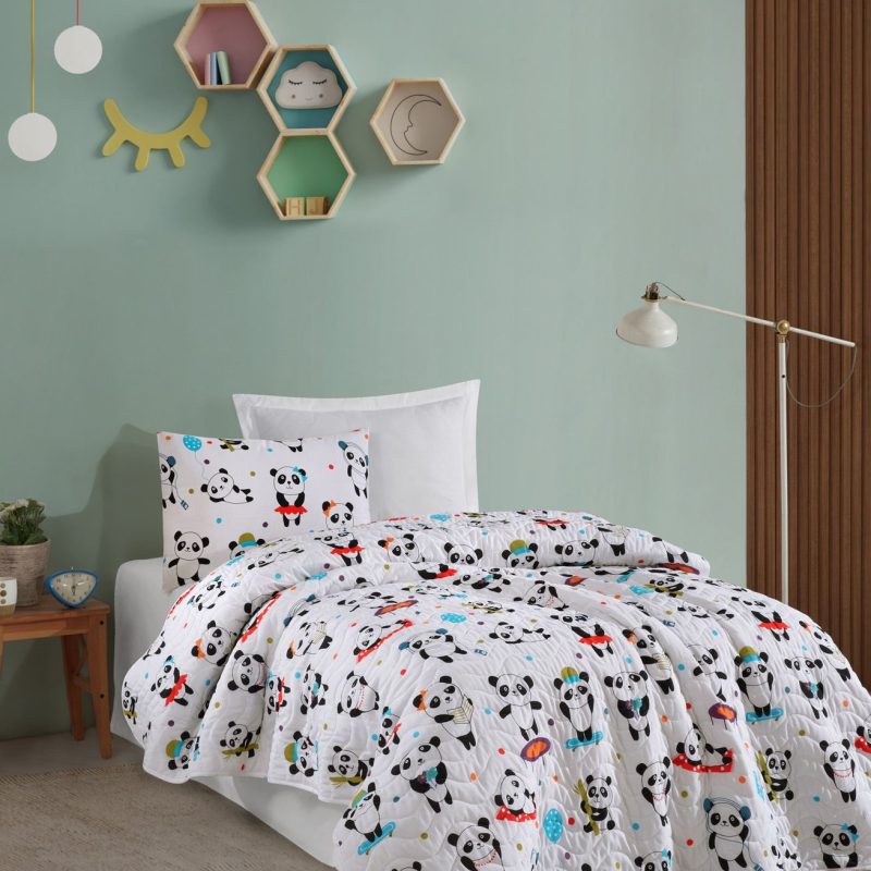 LovePandas - White – Сет единечен пике прекривач