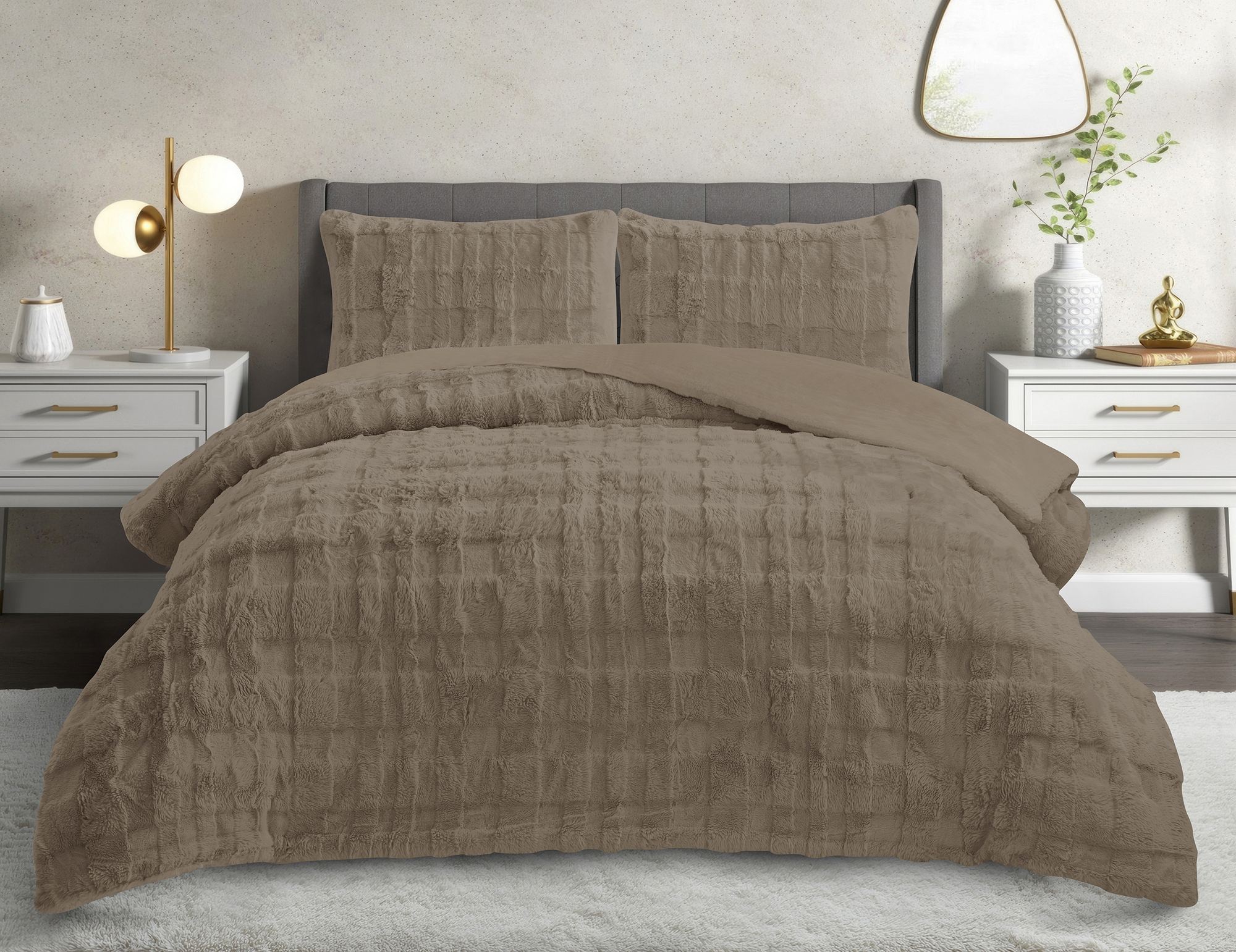 188WTN184120-201.jpg Rabbit - Stone – Сет од прекривач и навлака за перница - Image 1