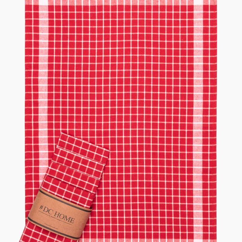 Kareli - Red – Комплет крпи за раце (5 парчиња)