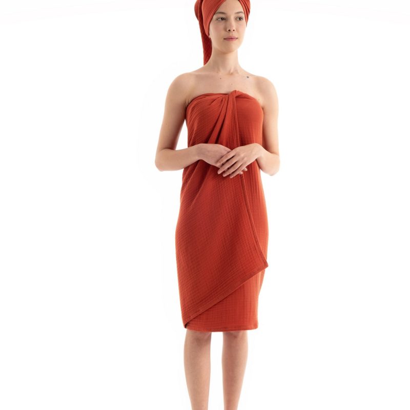 Muslin - Tile Red – Комплет пешкири (2 парчиња)