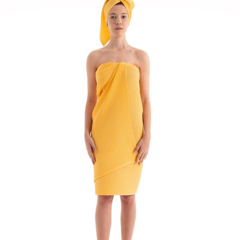 Waffle - Yellow – Комплет пешкири (2 парчиња)