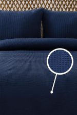 Waffle - Navy Blue – Дупли пике прекривач - Image 2