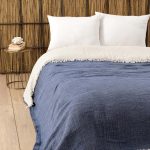 Muslin - Navy Blue (170 x 250) v2 – Единечен Муслин прекривач