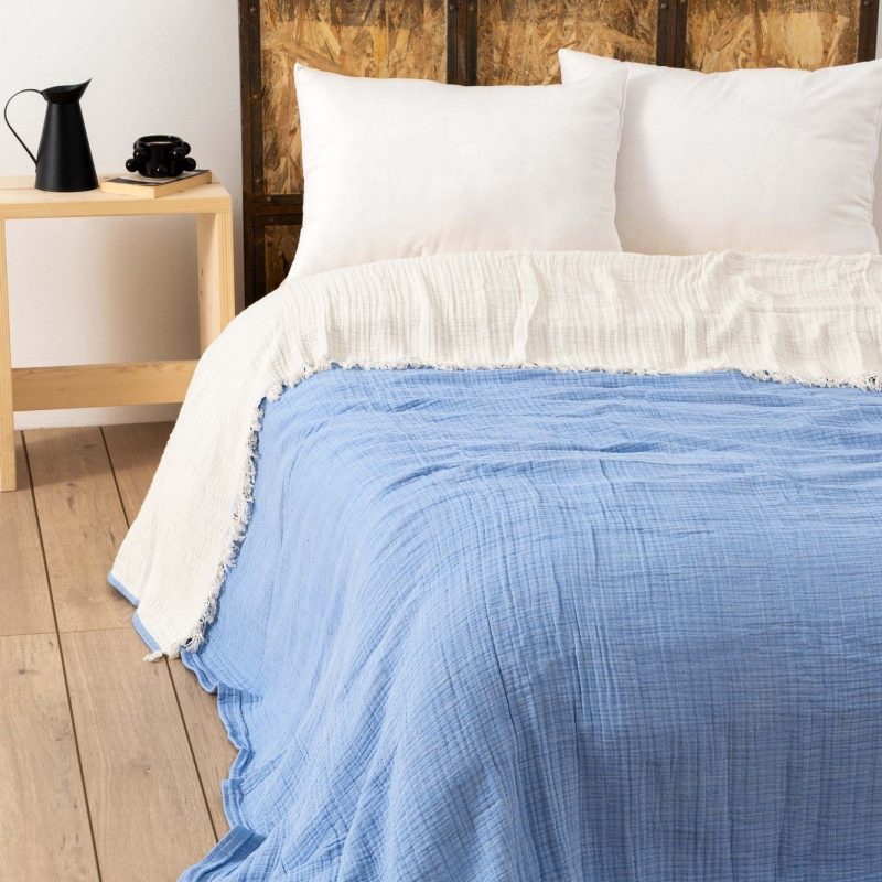 Muslin - Light Blue (170 x 250) – Единечен Муслин прекривач