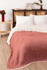 Muslin - Tile Red (170 x 250) v2 – Единечен Муслин прекривач