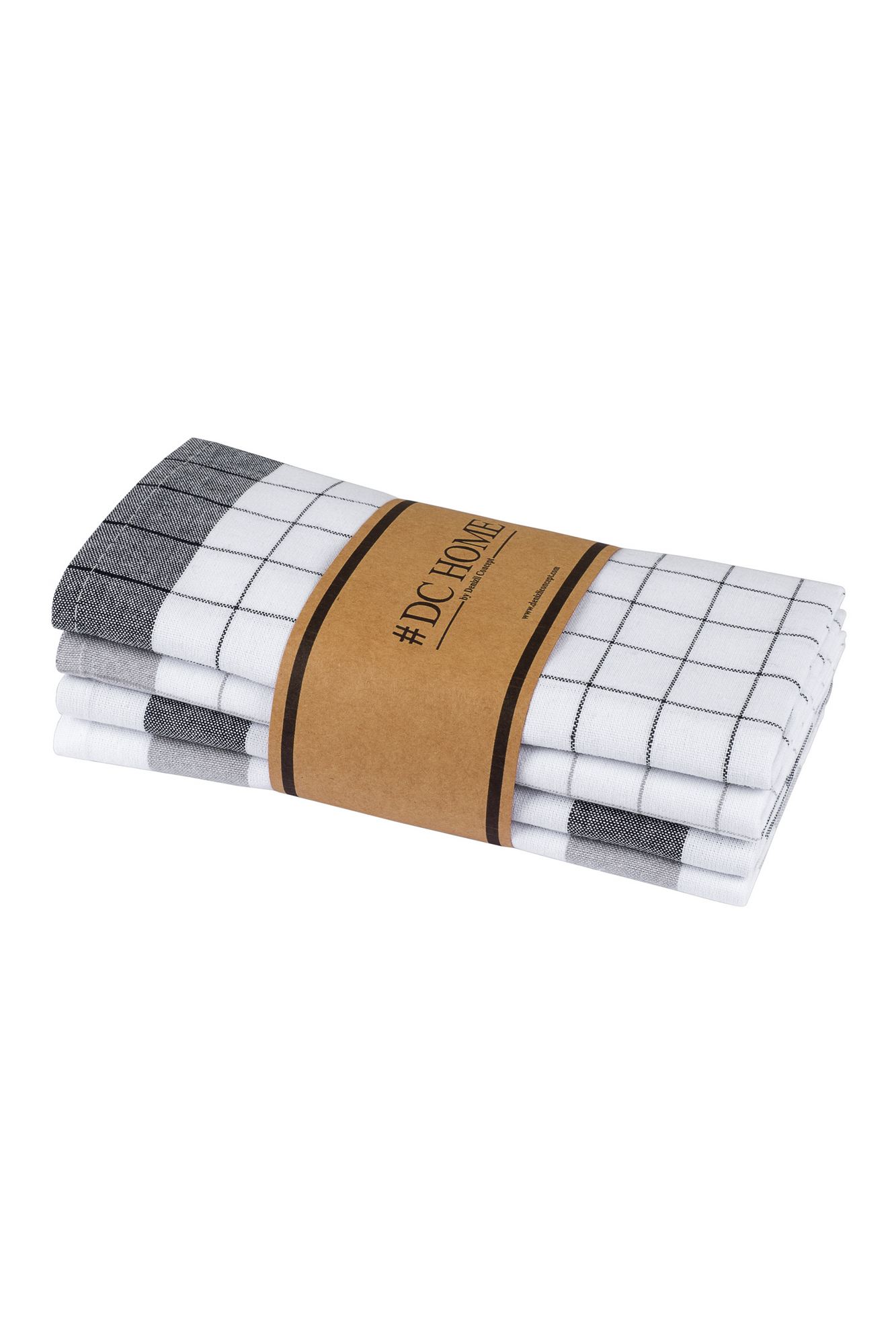 198DCH120820-201.jpg Madrid - Grey, Black – Комплет кујнски крпи (4 парчиња) - Image 1