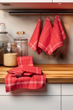 Juno - Red, White – Комплет кујнски крпи (10 парчиња)