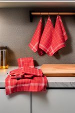 Juno - Red, White – Комплет кујнски крпи (10 парчиња) - Image 2
