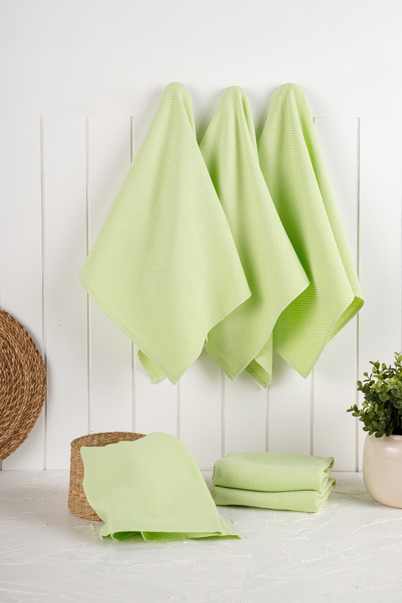 224PSH112720-201.jpg Eloise - Pistachio – Комплет кујнски крпи (6 парчиња) - Image 1