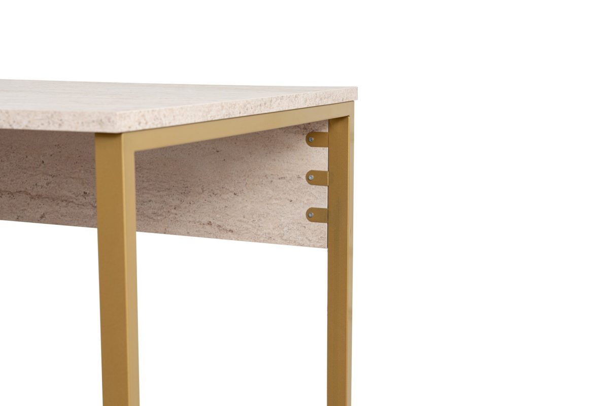 Twin Study Desk - Travertine, Gold – Канцелариско биро - Image 7