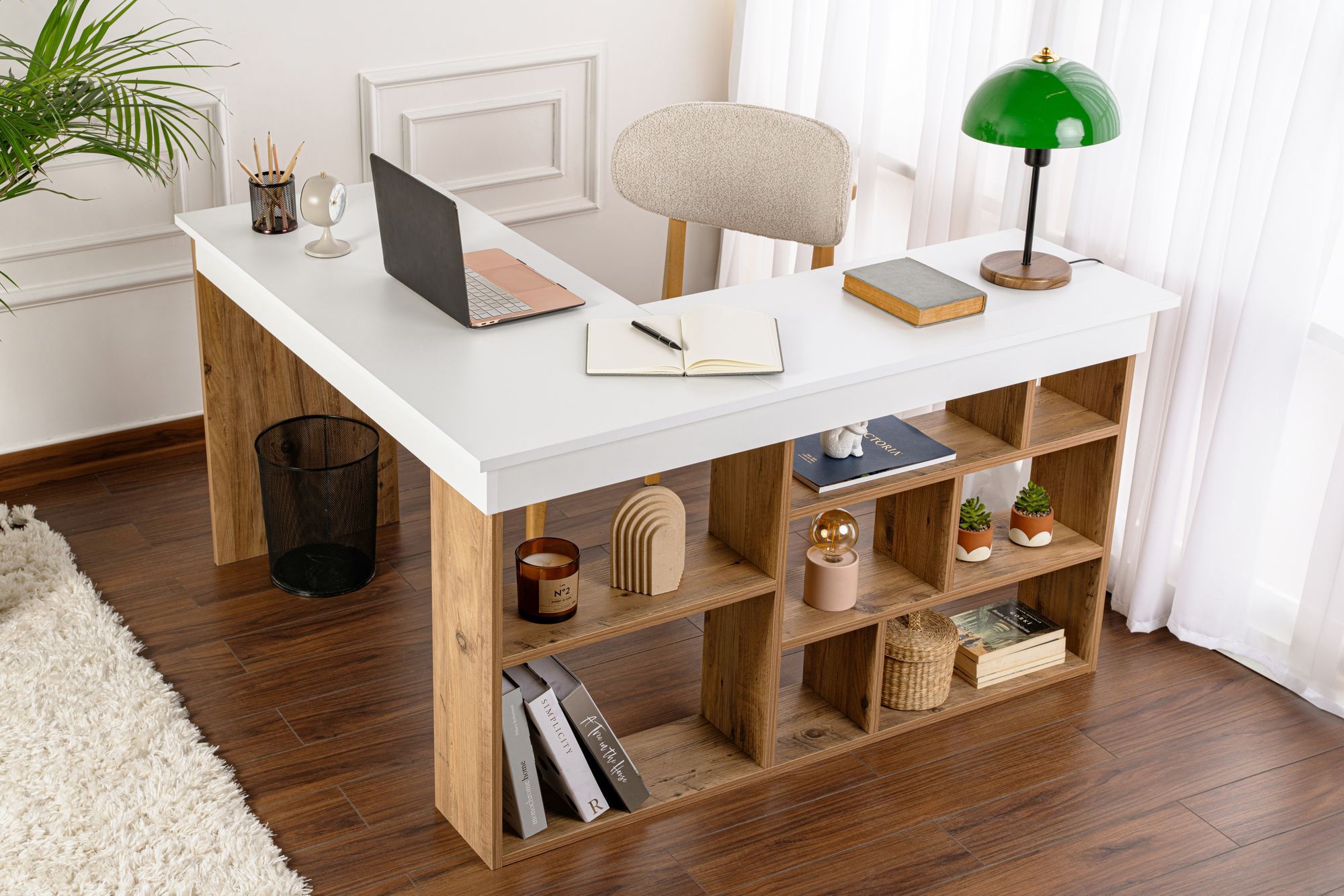 241NRD111020-201.jpg Vesper - White, Atlantic Pine – Канцелариско биро - Image 1