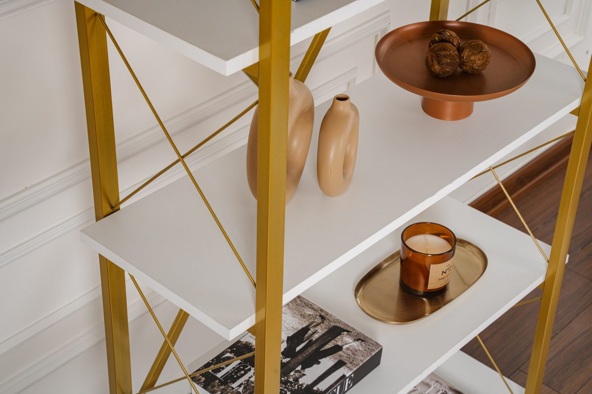 Elysian - White, Gold – Полица за книги - Image 4