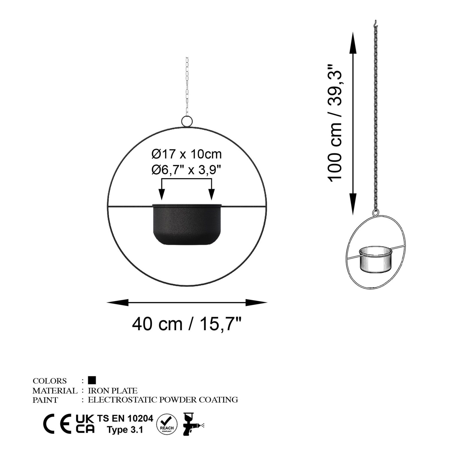 Payanda - Black – Декоративна саксија - Image 7