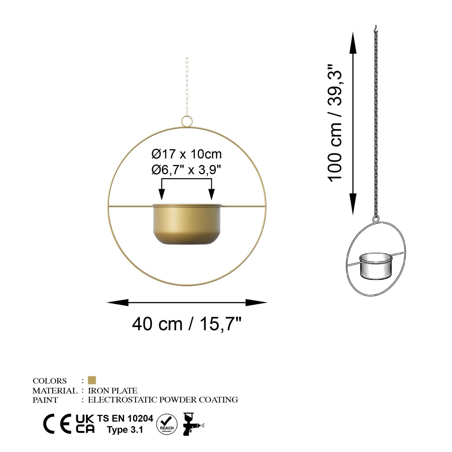 Payanda - Gold – Декоративна саксија - Image 7