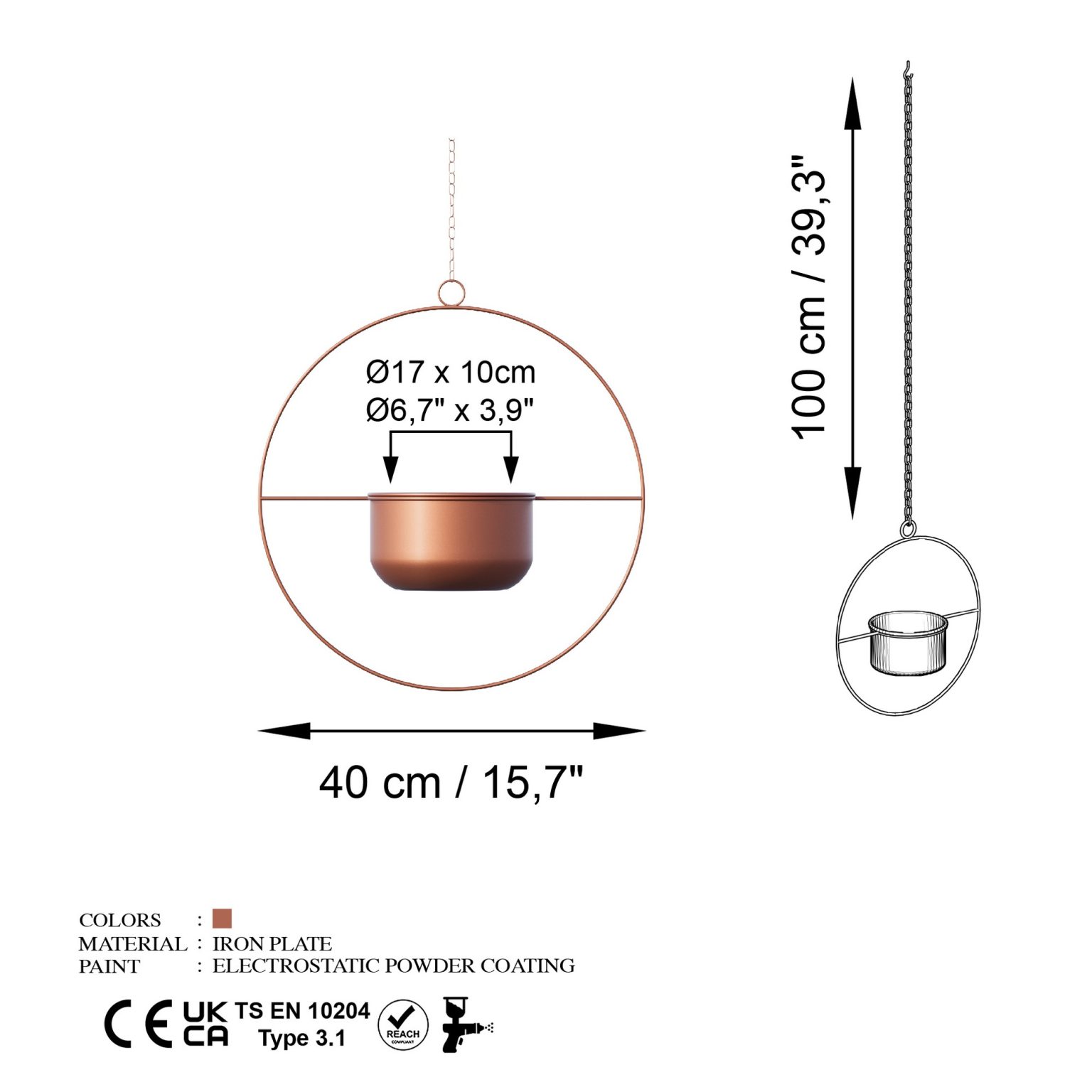 Payanda - Copper – Декоративна саксија - Image 7