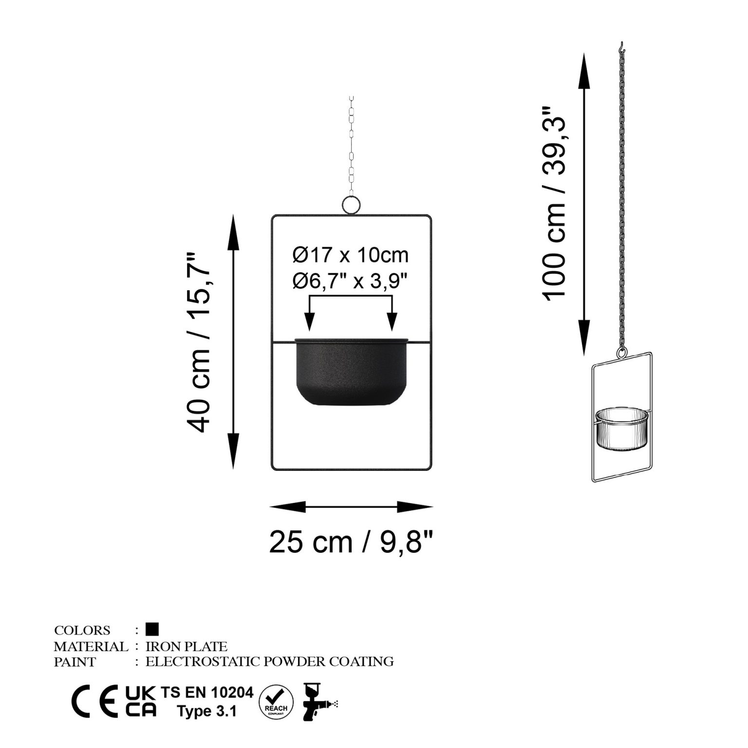 Parapet - Black – Декоративна саксија - Image 7