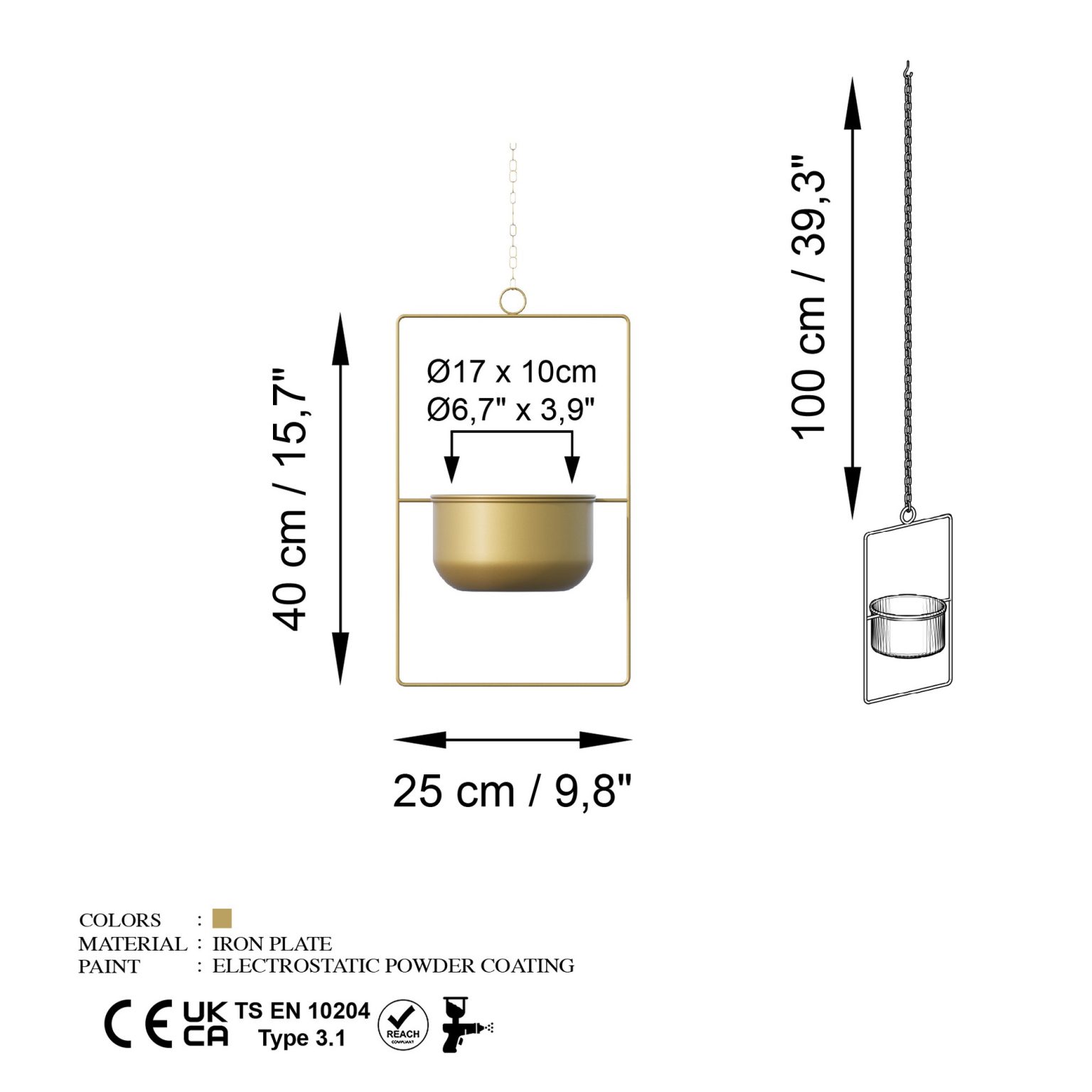 Parapet - Gold – Декоративна саксија - Image 7