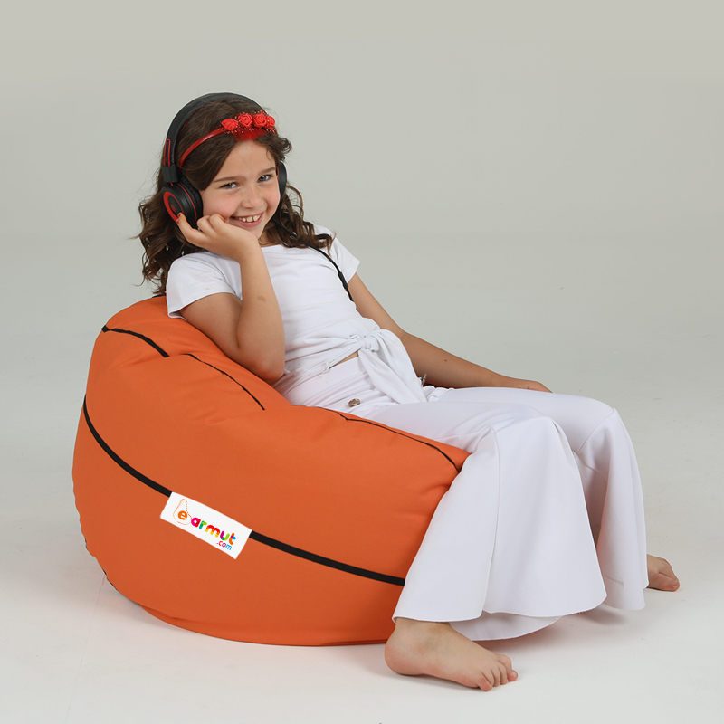 Basketball Kids Pouf - Tile Red – Lazy Bag