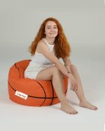 Basketball Kids Pouf - Tile Red – Lazy Bag - Image 3