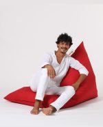 Pyramid Big Bed Pouf - Red – Lazy Bag - Image 11