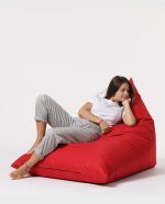 Pyramid Big Bed Pouf - Red – Lazy Bag - Image 2