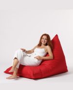 Pyramid Big Bed Pouf - Red – Lazy Bag - Image 7