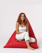 Pyramid Big Bed Pouf - Red – Lazy Bag - Image 9