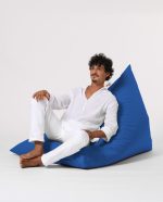 Pyramid Big Bed Pouf - Blue – Lazy Bag - Image 10