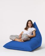 Pyramid Big Bed Pouf - Blue – Lazy Bag - Image 3