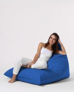 Pyramid Big Bed Pouf - Blue – Lazy Bag - Image 4