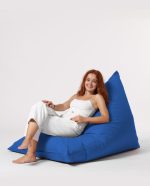 Pyramid Big Bed Pouf - Blue – Lazy Bag - Image 7