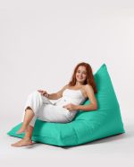 Pyramid Big Bed Pouf - Turquoise – Lazy Bag - Image 7