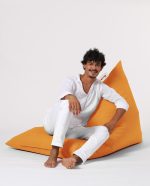 Pyramid Big Bed Pouf - Orange – Lazy Bag - Image 11