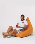 Pyramid Big Bed Pouf - Orange – Lazy Bag - Image 13