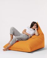 Pyramid Big Bed Pouf - Orange – Lazy Bag - Image 2