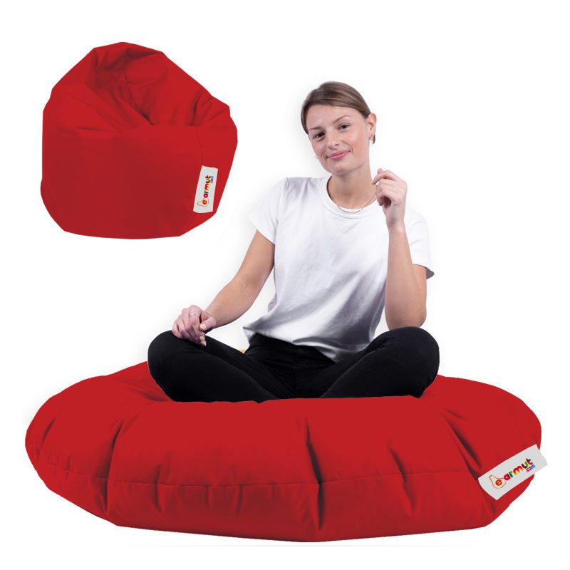 Iyzi 100 Cushion Pouf - Red – Lazy Bag