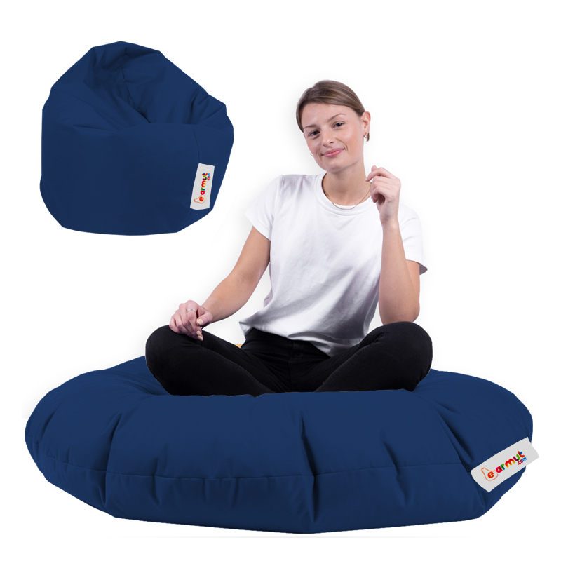 Iyzi 100 Cushion Pouf - Dark Blue – Lazy Bag