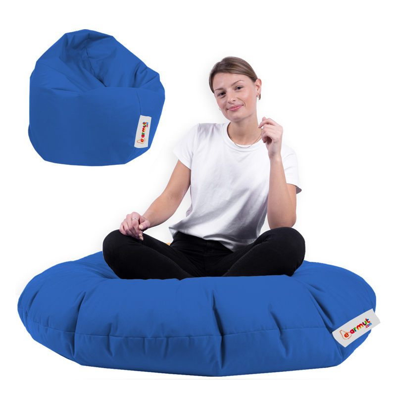Iyzi 100 Cushion Pouf - Blue – Lazy Bag