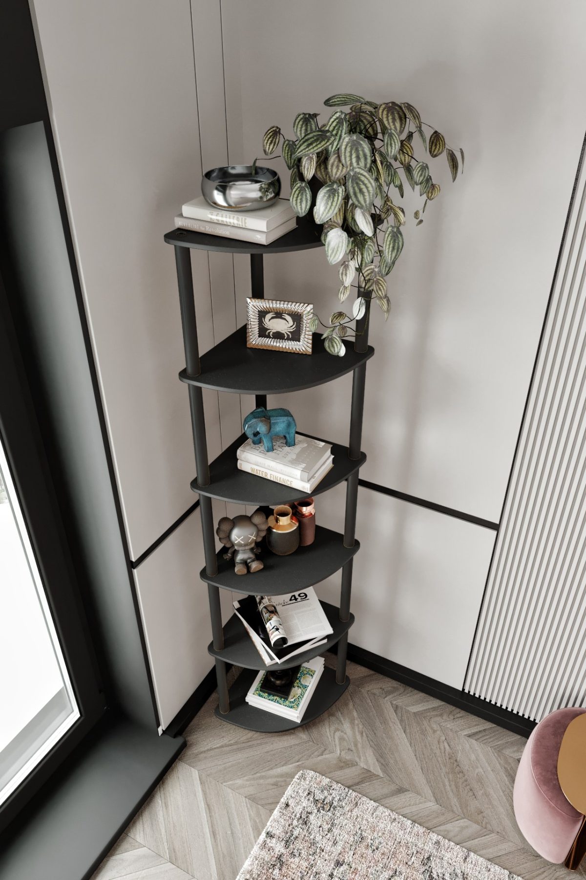Bookcase 6 Corner - Black – Полица за книги - Image 2